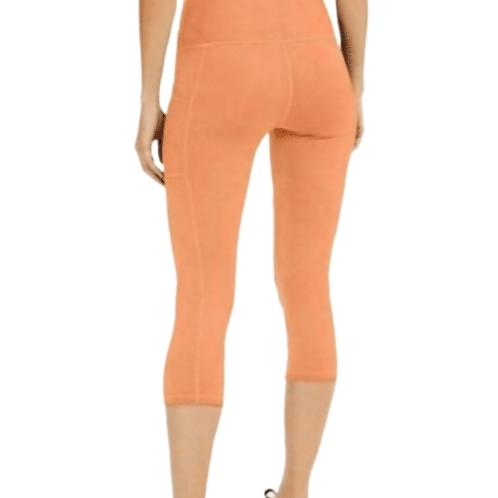 Ideology Womens High Rise Side Pockets Cropped Leggings Orange Size M - Picture 2 of 3